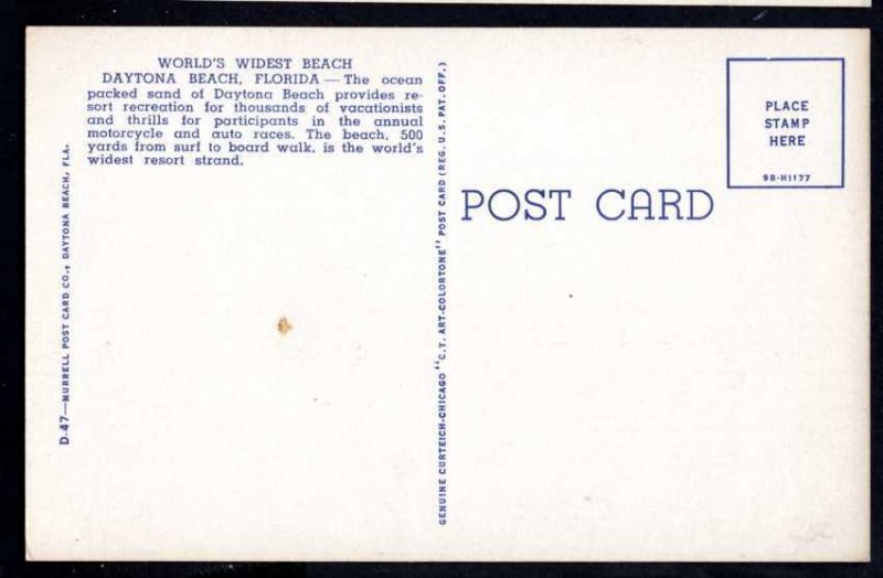 Florida Moon over DAYTONA BEACH World's Widest Beach LINEN