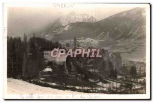 Old Postcard The City Embrun on his Roc Peak Tower