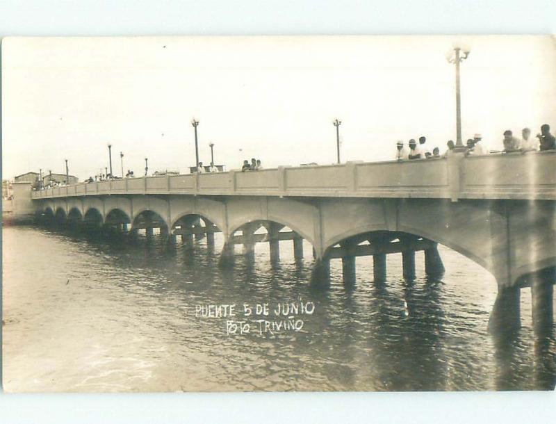 Pre-1950 rppc PUENTE 5 DE JUNIO Guayaquil Ecuador i3665