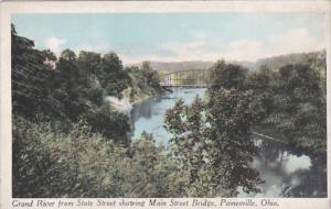 Ohio Painesville Grand River From State Street Showing Main Street Bridge