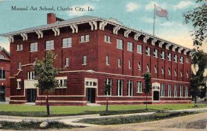 Manual Art Training School Charles City Iowa 1917 postcard