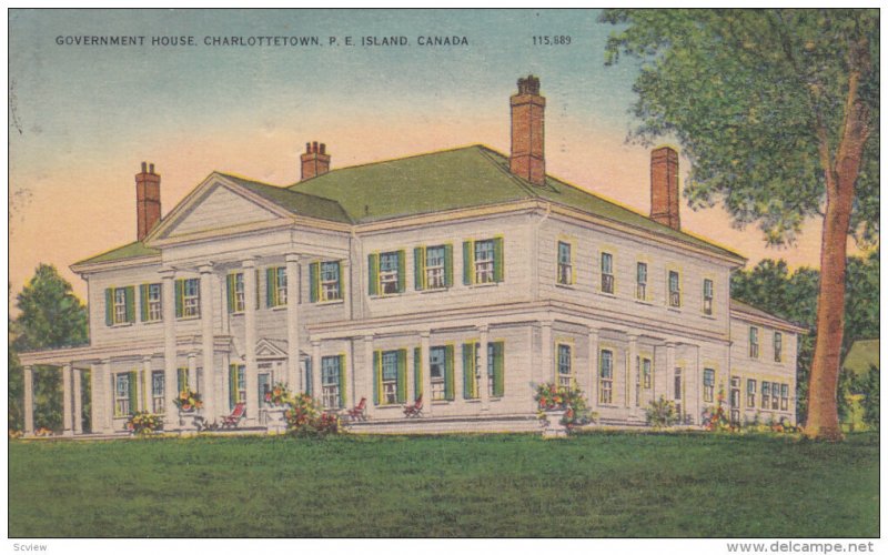 Government House, CHARLOTTETOWN, Prince Edward Island, Canada, PU-1947