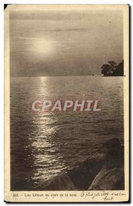 Old Postcard Lac Leman Light of the Moon