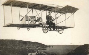 Airplane StudioProp Trick Photography Over Avalon Catalina Island CA c1910 RPPC