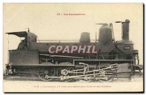 Postcard Old Locomotive Train Locomotive PO 8 mated wheels for freight trains