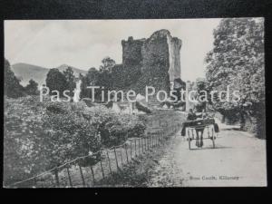 c1905 - Ross Castle, Killarney - showing castle and horse and cart