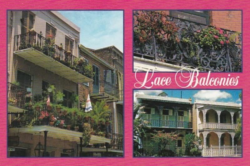 Louisiana New Orleans Lace Balconies In The French Quarter