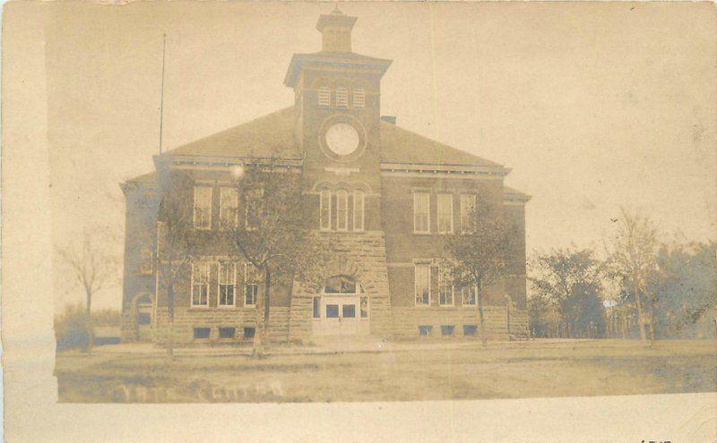 1908 Yates Center Kansas Schoolhouse Woodson County RPPC real photo 1510