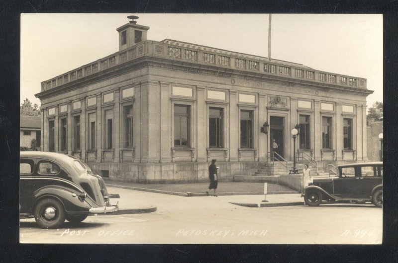 RPPC KEARNEY NEBRASKA U.S. POST OFFICE OLD CARS VINTAGE REAL PHOTO POSTCARD