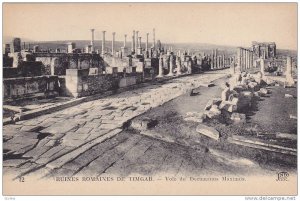 Voie Du Decumanus Maximus, Ruines Romaines De Timgad, Algeria, Africa, 1900-1...