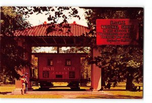 Oneonta New York NY Vintage Postcard Neahwa Park Shrine Railroad Trainman