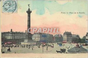 Old Postcard Paris Bastille Square