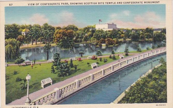 Florida Jacksonville Confederate Park Showing Scottish Rite Temple & Confeder...