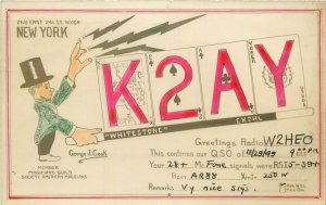 Radio QSL New York George J. Cook american magicians society member Whitestone