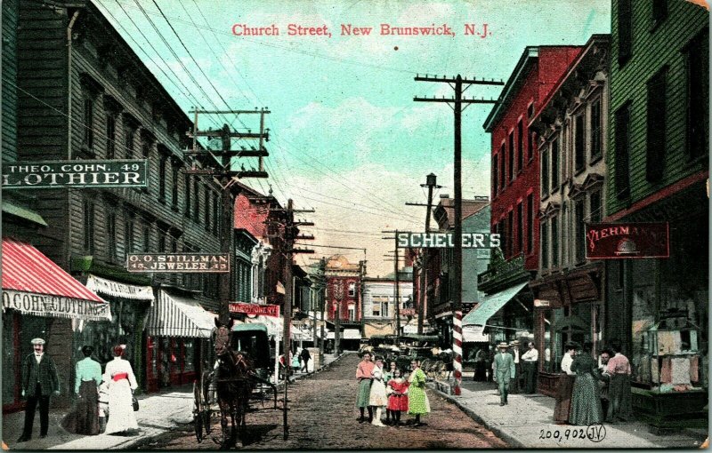 Church Street View New Brunswick New Jersey NJ UNP UDB Postcard D10 