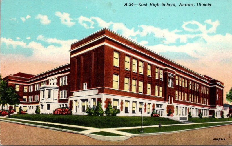 Illinois Aurora East High School 1955 Curteich