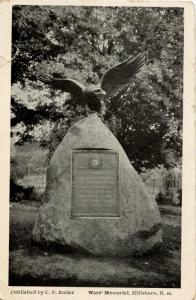 NH - Hillsboro. War Memorial  (card damaged)