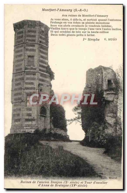 Old Postcard Montfort l'Amaury S & O In Montfort l'Amaury Ruins