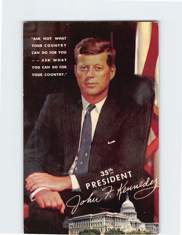 Postcard 35th President John F. Kennedy, Washington, District of Columbia