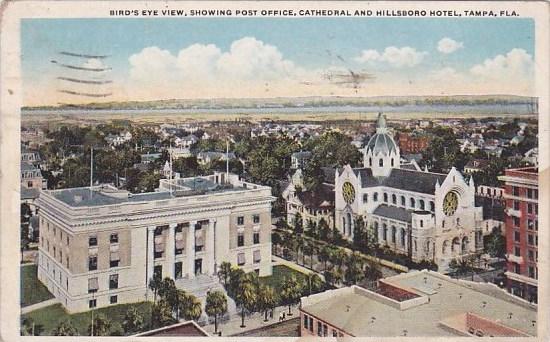 Birds Eye View Showing Post Office Cathedral And Hillsboro Hotel Tampa Florid...