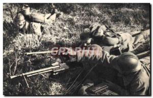 Postcard Modern Army Rifle gunner in action