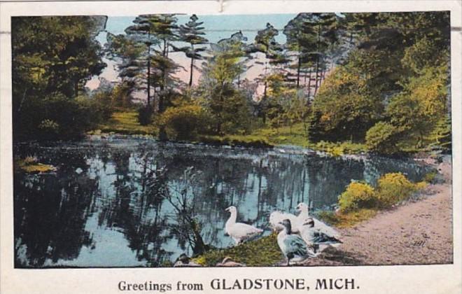 Michigan Greetings From Gladstone 1924