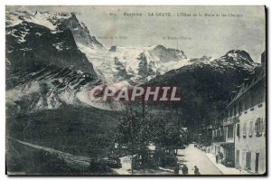 Old Postcard Dauphine La Grave L & # 39Hotel De La Meije and glaciers