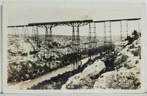 West Texas Rppc Pecos River Bridge Completed 1892 With Train RPPC Postcard O17