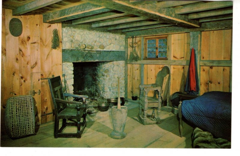 Replica Pilgrim House, Fireplace, Pilmoth Plantation, Plymouth, Massachusetts