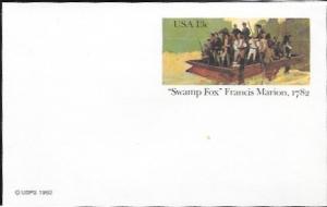 US Postcard Mint - 'Swamp Fox' Francis Marion. 1782.  Issued in 1982