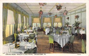 Dining Room Gorley's Lake Hotel Uniontown Pennsylvania 1930s postcard