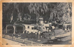 Bartow Florida birds eye view Municipal Tourist Park trailers antique pc BB1894