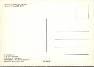 Aviation Postcard - Cyprus Airways 5B-DAR Airbus Aeroplane, Unused RR21981