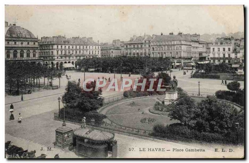 Old Postcard Le Havre Place Gambetta