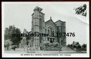 h3379 - PENETANGUISHENE Ontario 1940s St. Anne Church. Real Photo Postcard