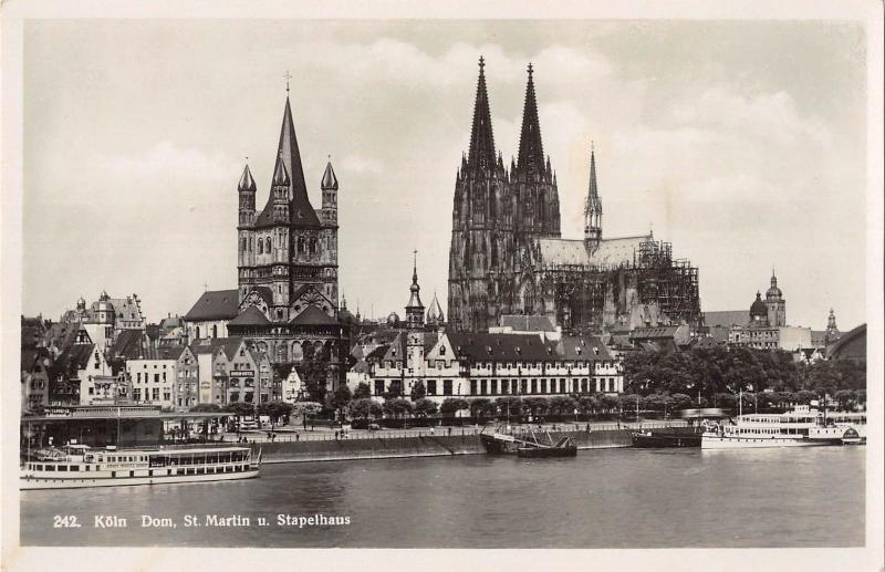 BG39534 koln dom st martin u stapelhaus real photo ship schiff   germany