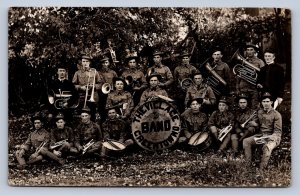 J87/ Greentown Ohio RPPC Postcard c1910 Stark Co Village Band Drum 900