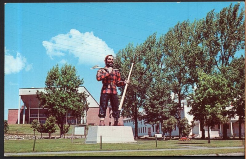 Maine BANGOR Statue of the Legendary Paul Bunyan - pm1964 - Chrome