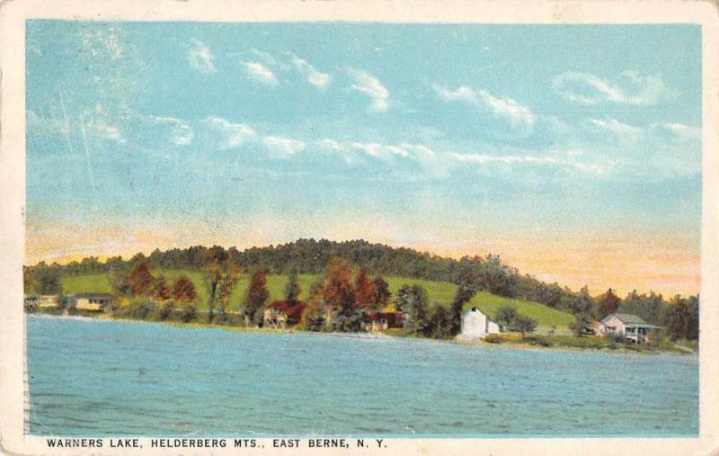 East Berne New York Helderberg Mts Warners Lake Antique Postcard J71988