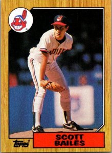 1987 Topps Baseball Card Scott Bailes Cleveland Indians sk3041