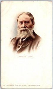 James Russel Lowell Self-Portrait Antique Photo Postcard