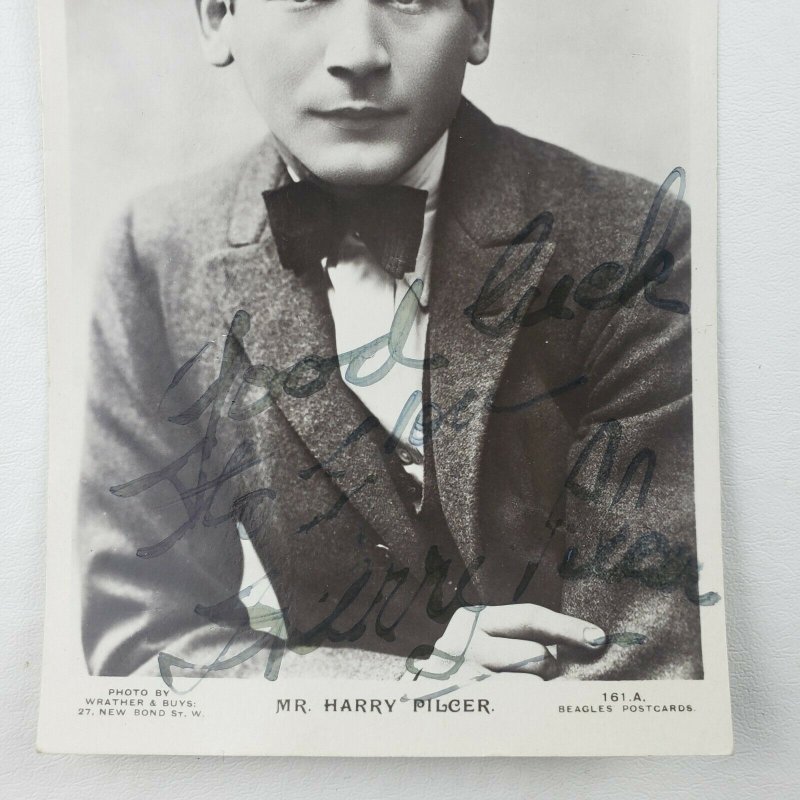 Autographed Autograph Signed Harry Pilcer Silent Film Theatre Actor Postcard 105