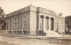 G41/ Perry Iowa RPPC Postcard c1920s First M.E. Church Building