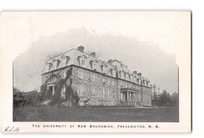 Fredericton New Brunswick Canada Postcard 1905 The University of New Brunswick