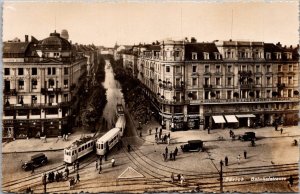 Switzerland Zurich Bahnhofstrasse Trolleys Real Photo