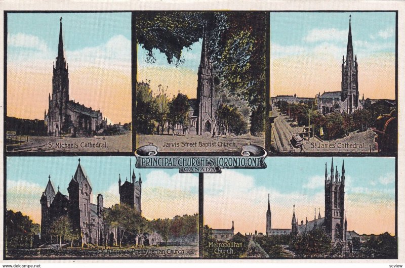 TORONTO, Ontario, Canada, 1900-1910s; 5 Principal Churches