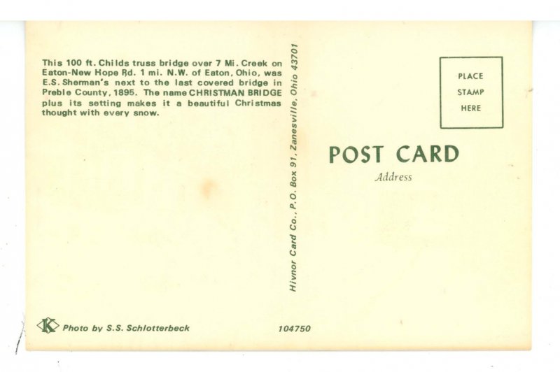 OH - Preble County. Christman Covered Bridge