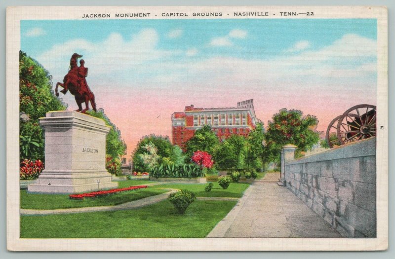 Nashville Tennessee~Jackson Monument~Capitol Grounds~Vintage Postcard