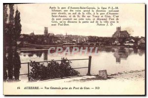 Old Postcard Auxerre general view taken of Gien Bridge