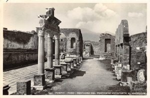 RPPC FORO RESTAURO DEL PORTICATO POMPEI ITALY ROMAN RUINS REAL PHOTO POSTCARD